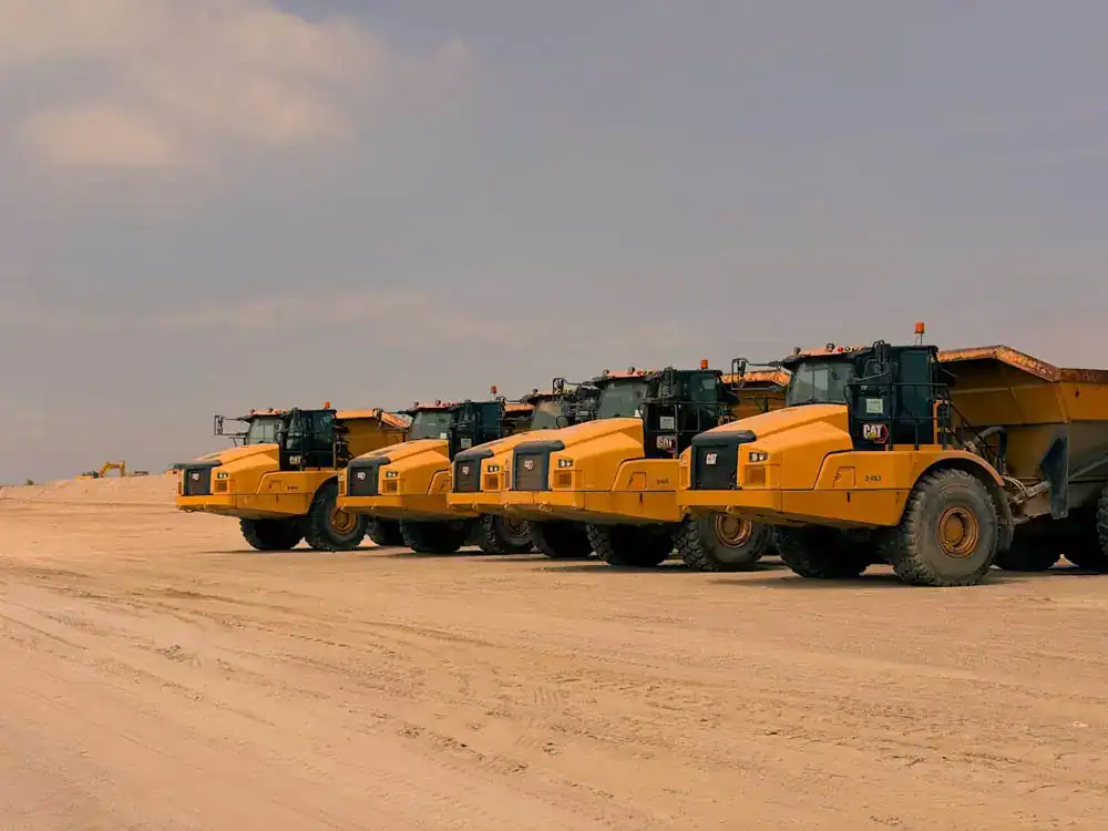 earth movers construction trucks