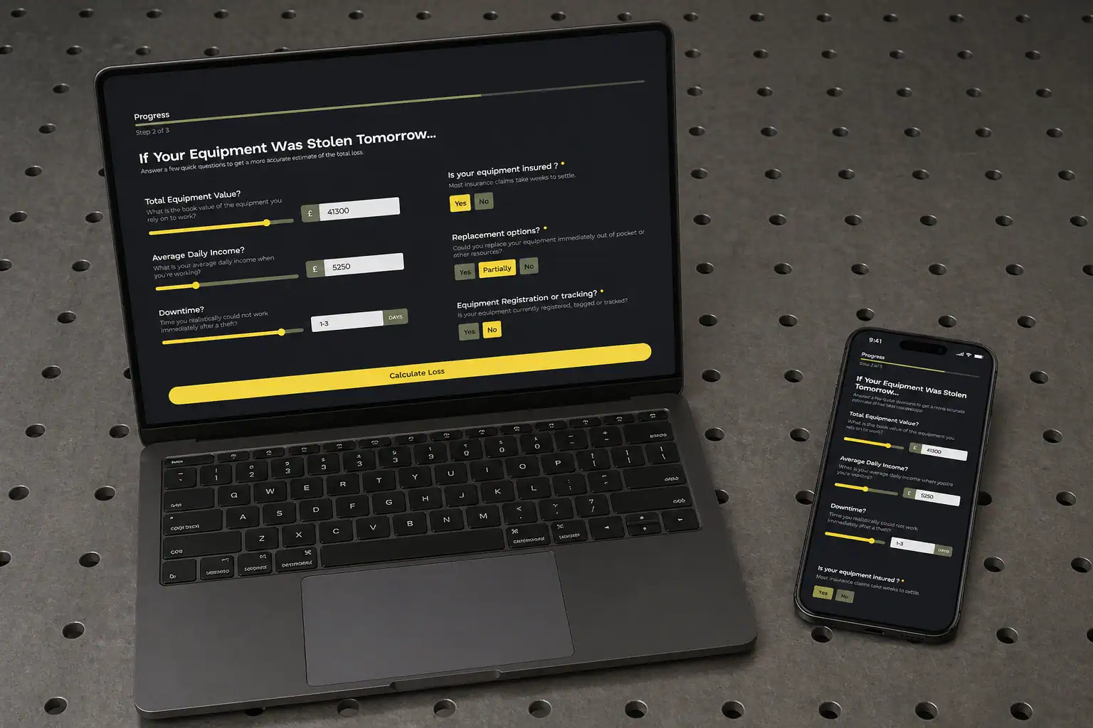 laptop phone kynekt calculator